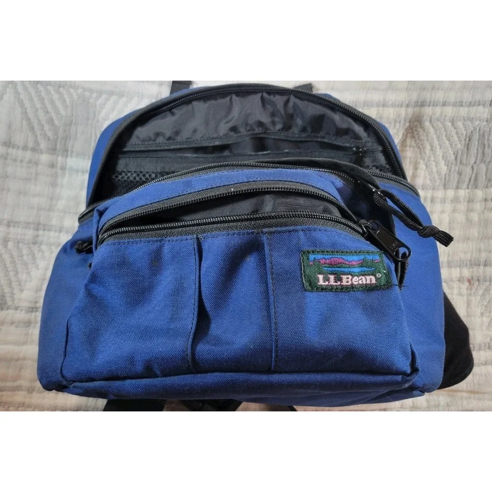 Vintage L.L. Bean Camera Shoulder Bag Blue USA Made | Adjustable Strap | Padded